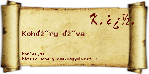 Koháry Éva névjegykártya