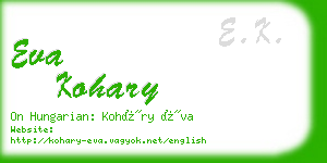 eva kohary business card
